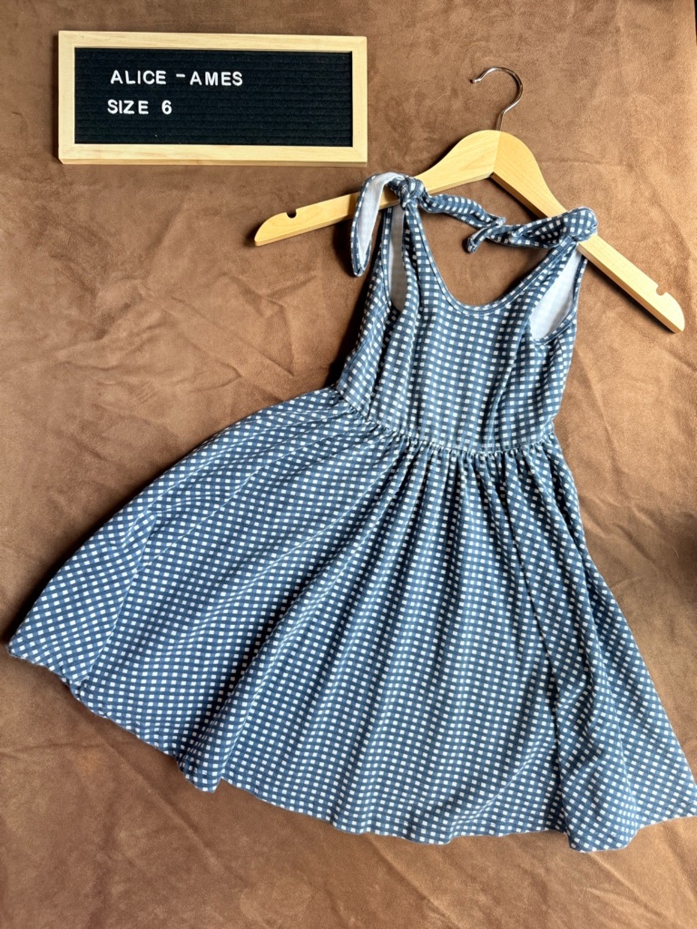 Alice & Ames Knit Navy Gingham Dress